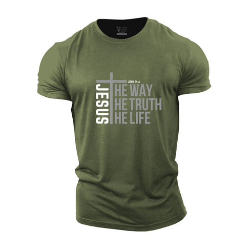 Men's Jesus The Way The Truth The Life Cotton T-Shirt